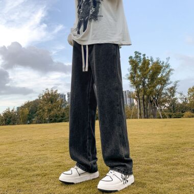 Summer lightweight loose American straight men jeans