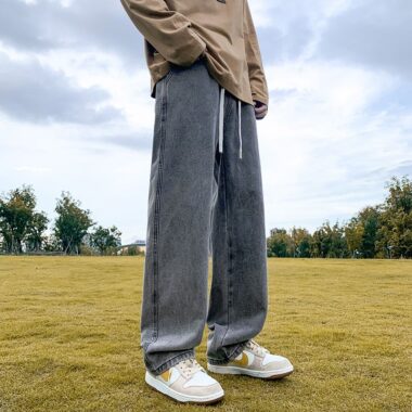 Summer lightweight loose American straight men jeans