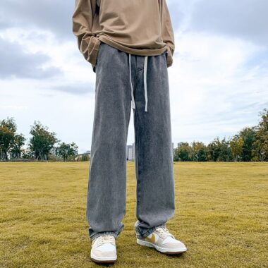 Summer lightweight loose American straight men jeans