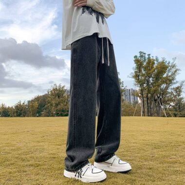 Summer lightweight loose American straight men jeans