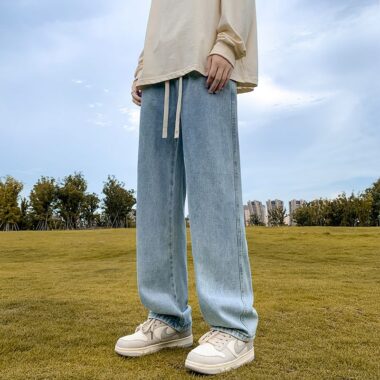 Summer lightweight loose American straight men jeans