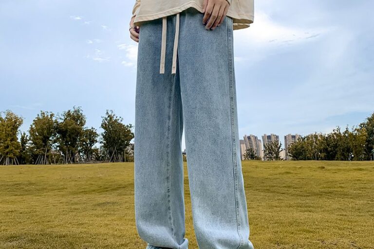 Summer lightweight loose American straight men jeans