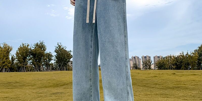 Summer lightweight loose American straight men jeans