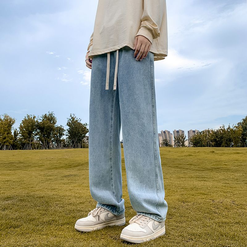 Summer lightweight loose American straight men jeans