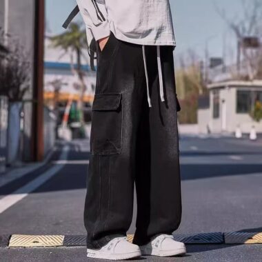 Vintage American loose cargo pocket casual men jeans