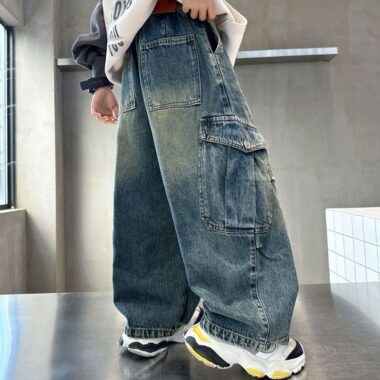 Spring autumn loose casual boys children jeans