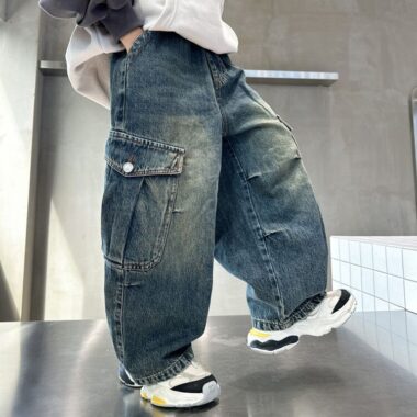 Spring autumn loose casual boys children jeans