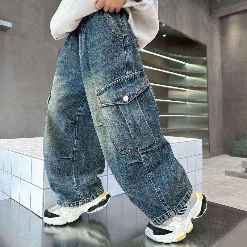 Spring autumn loose casual boys children jeans