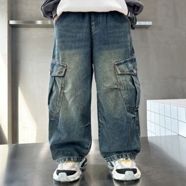 Spring autumn loose casual boys children jeans