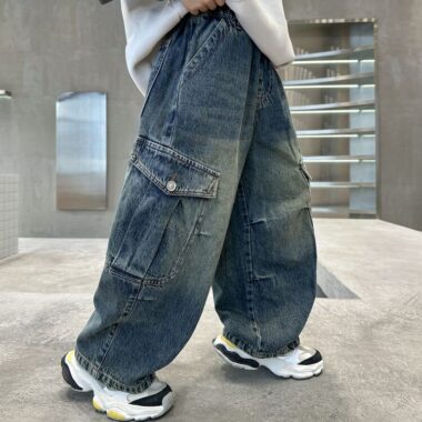 Spring autumn loose casual boys children jeans