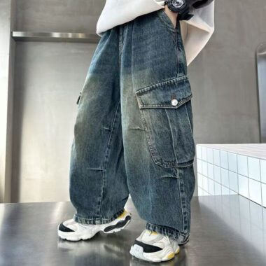 Spring autumn loose casual boys children jeans