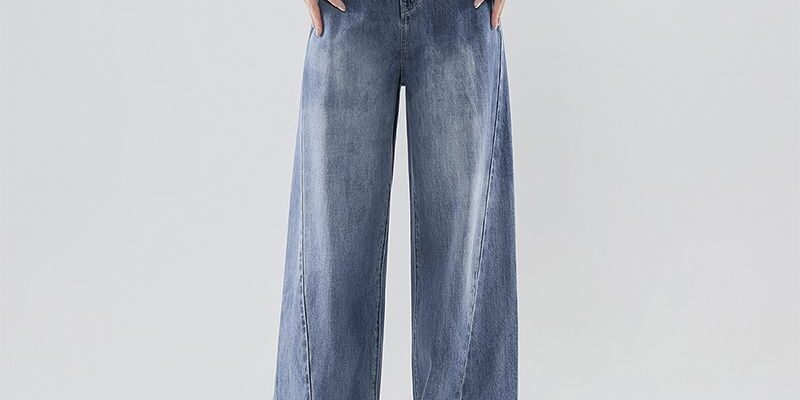 Fashion high waist loose wide leg women jeans