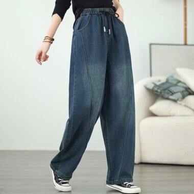 Plus size harem loose wide leg women jeans