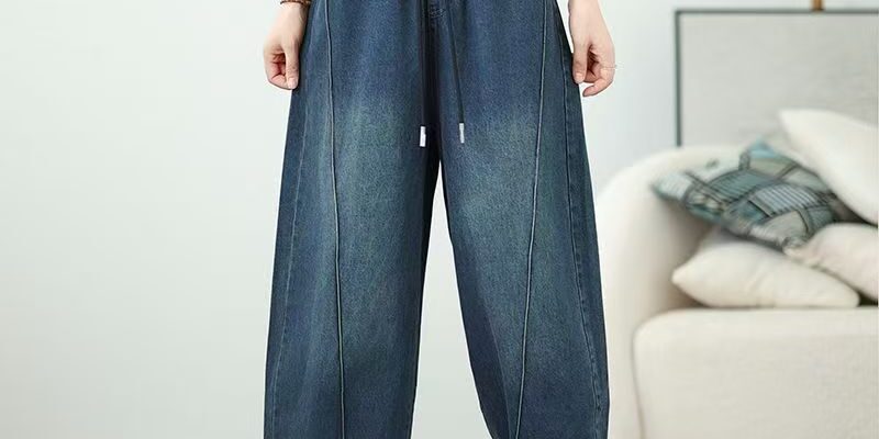 Plus size harem loose wide leg women jeans
