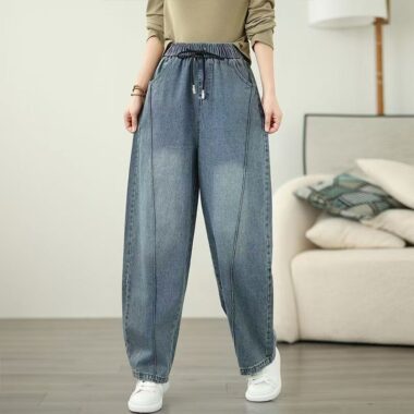 Plus size harem loose wide leg women jeans