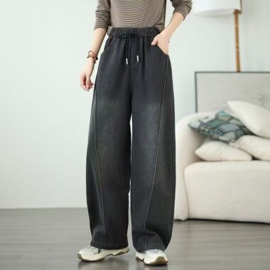 Plus size harem loose wide leg women jeans