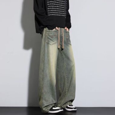 Autumn American plus size loose straight men jeans