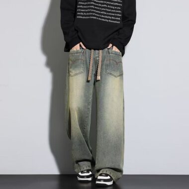 Autumn American plus size loose straight men jeans