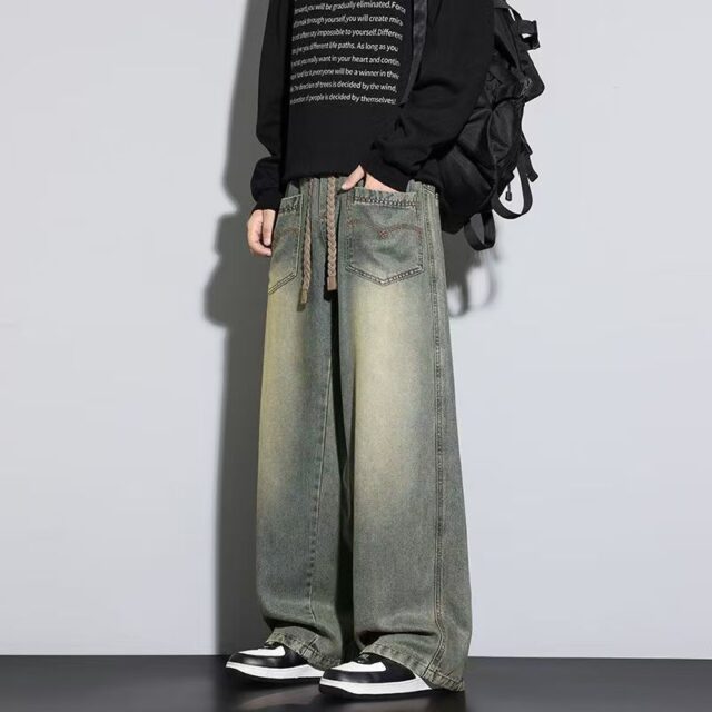 Autumn American plus size loose straight men jeans