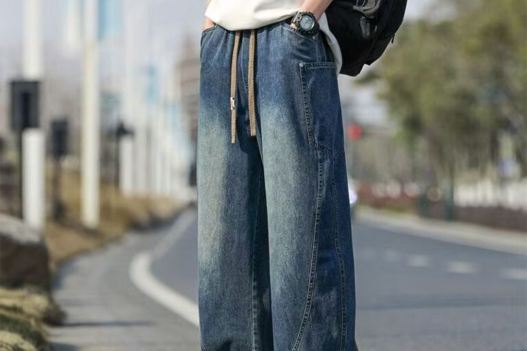 American casual plus size loose straight men jeans