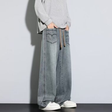 Autumn American plus size loose straight men jeans