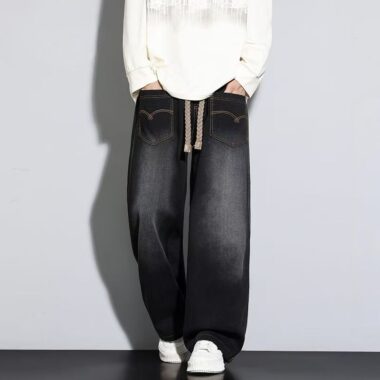 Autumn American plus size loose straight men jeans