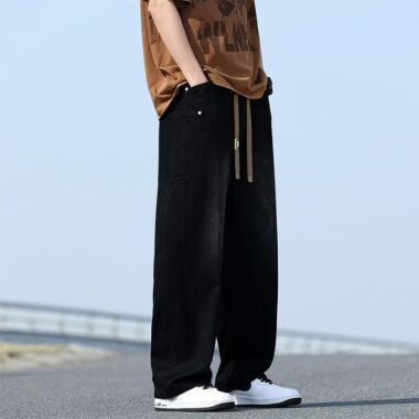 American casual plus size loose straight men jeans