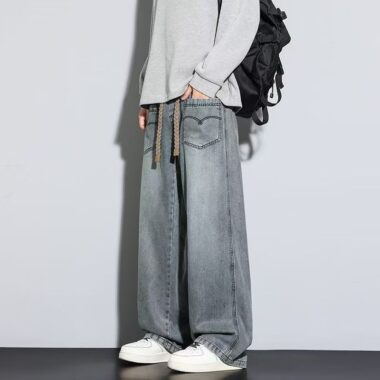 Autumn American plus size loose straight men jeans