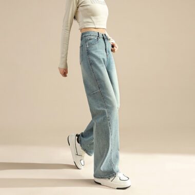 Spring autumn fashion loose wide leg women jeans