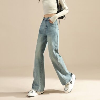 Spring autumn fashion loose wide leg women jeans