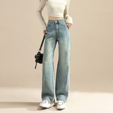 Spring autumn fashion loose wide leg women jeans