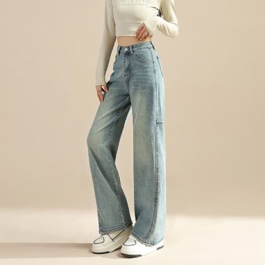Spring autumn fashion loose wide leg women jeans