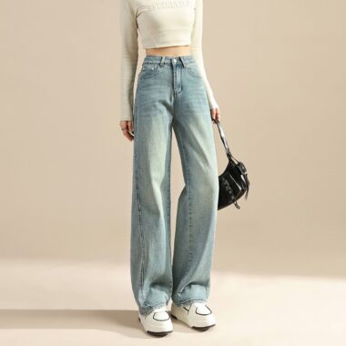 Spring autumn fashion loose wide leg women jeans