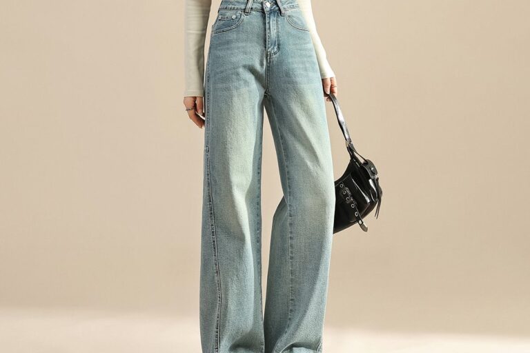 Premium loose wide leg women jeans for spring autumn (7) Spring autumn fashion loose wide leg women jeans