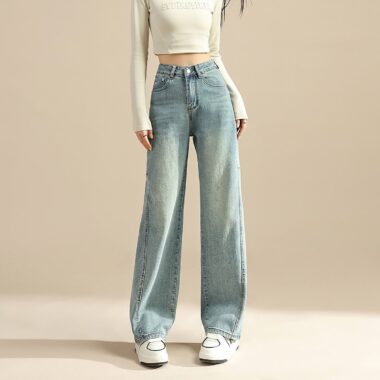 Spring autumn fashion loose wide leg women jeans