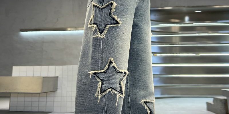 Spring autumn star straight fashion boys children jeans