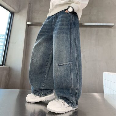 Spring autumn straight casual boys children jeans