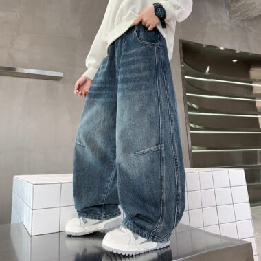 Spring autumn straight casual boys children jeans