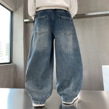 Spring autumn straight casual boys children jeans