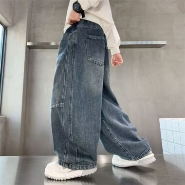Spring autumn straight casual boys children jeans