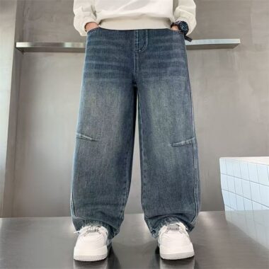 Spring autumn straight casual boys children jeans