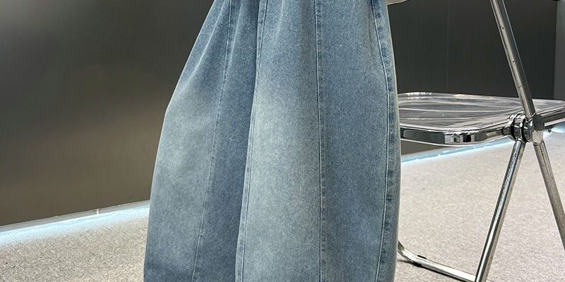 Spring autumn loose straight wide leg boys children jeans