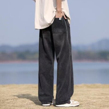 Spring American vintage loose straight casual men jeans