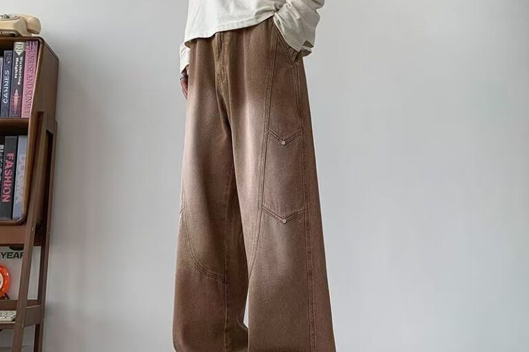 Autumn winter vintage loose straight plus size men jeans