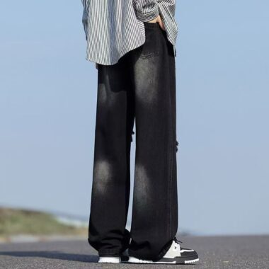 American vintage ripped loose casual men jeans