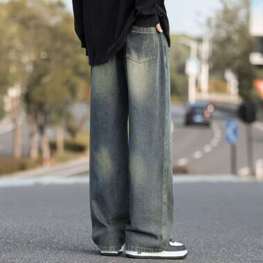 American vintage ripped loose casual men jeans