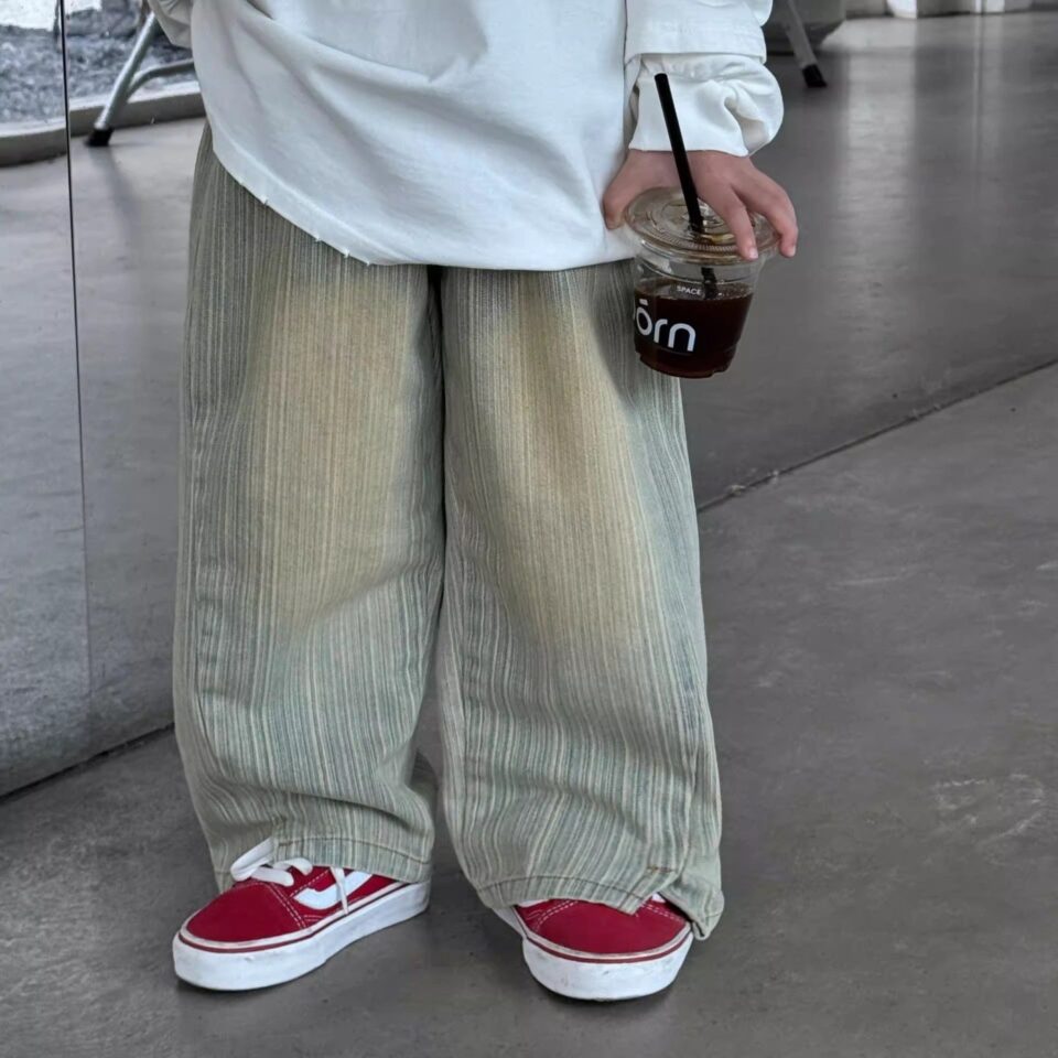 Vintage Korean style straight casual boys children jeans