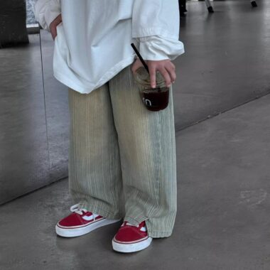 Vintage Korean style straight casual boys children jeans