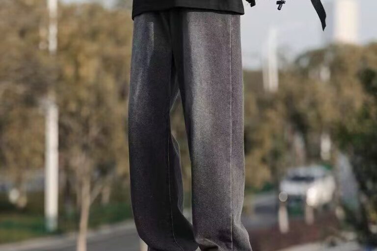 Vintage washed American loose straight summer men jeans