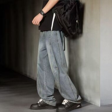 Vintage washed American plus size loose men jeans